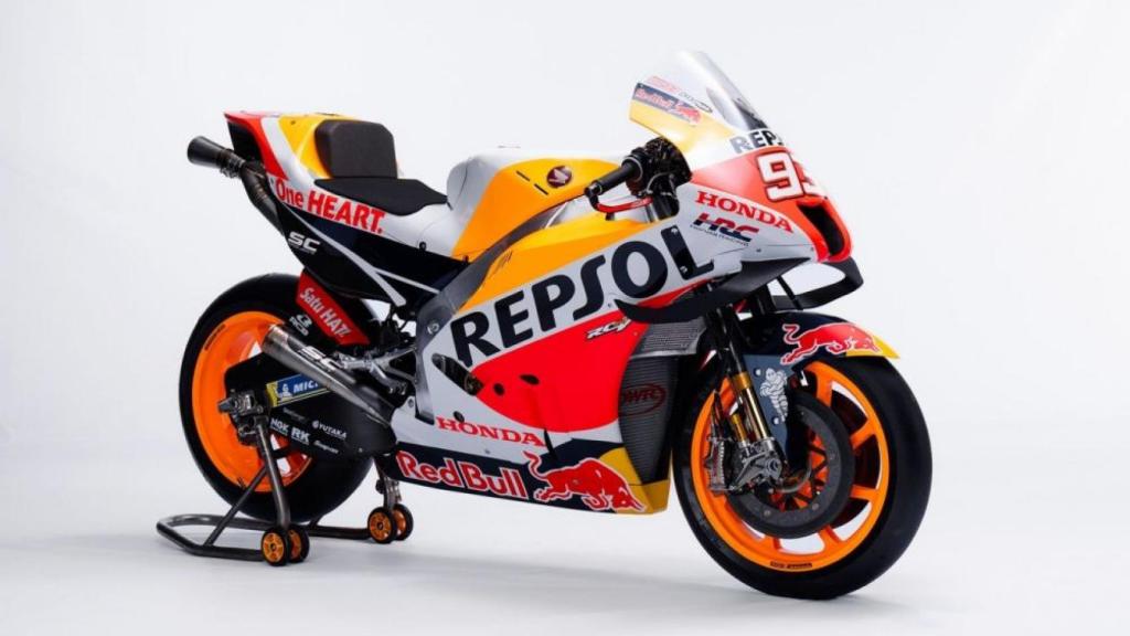 La RC213V de Honda que conducirá Marc Márquez en el Mundial de MotoGP 2022.