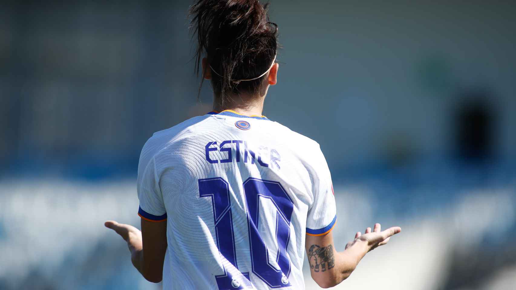 Esther González, en un partido del Real Madrid Femenino de la temporada 2021/2022