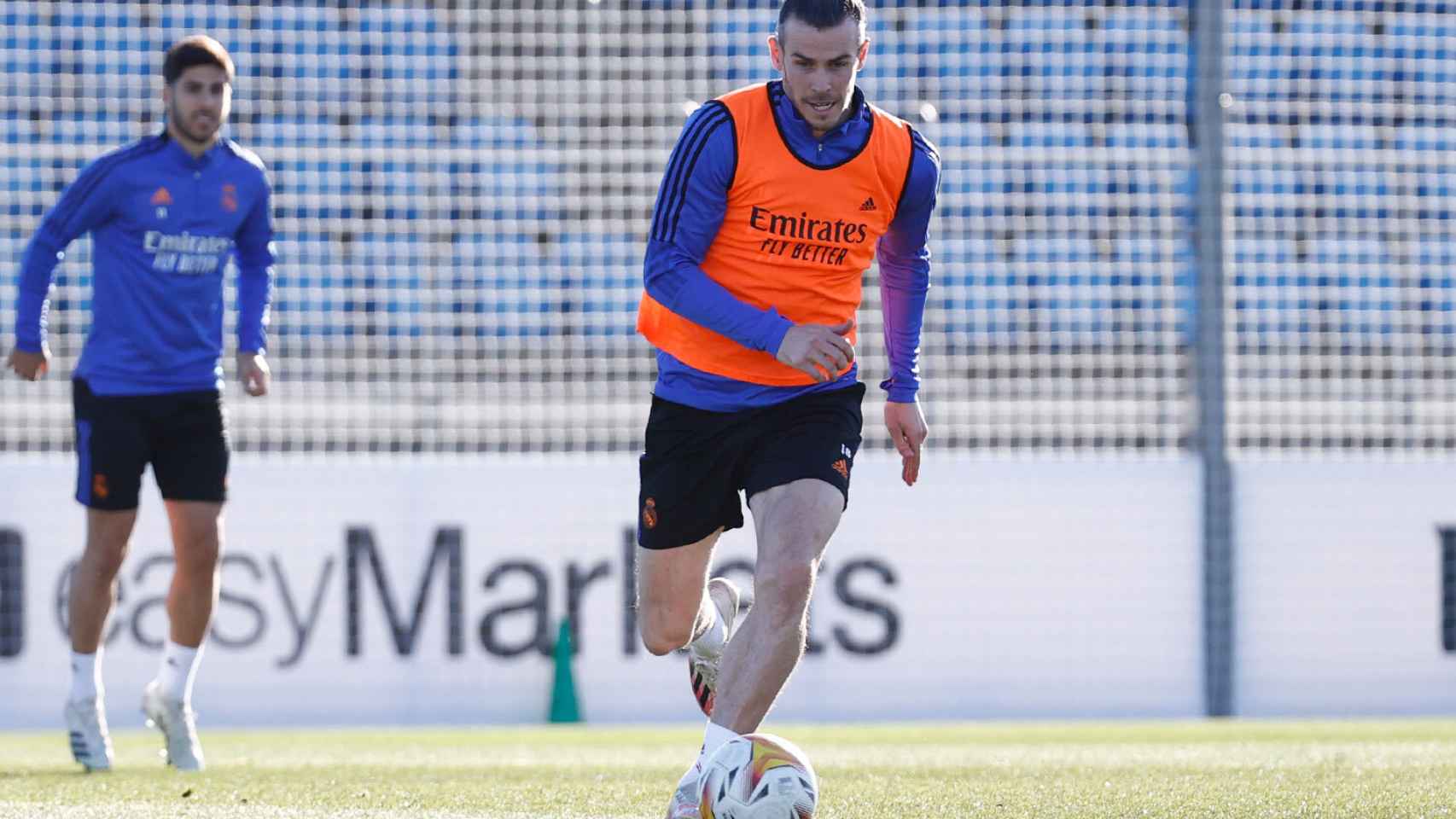Gareth Bale, en un entrenamiento del Real Madrid