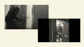 Imágenes de la entrada de la policía en el domicilio usando un ariete.
