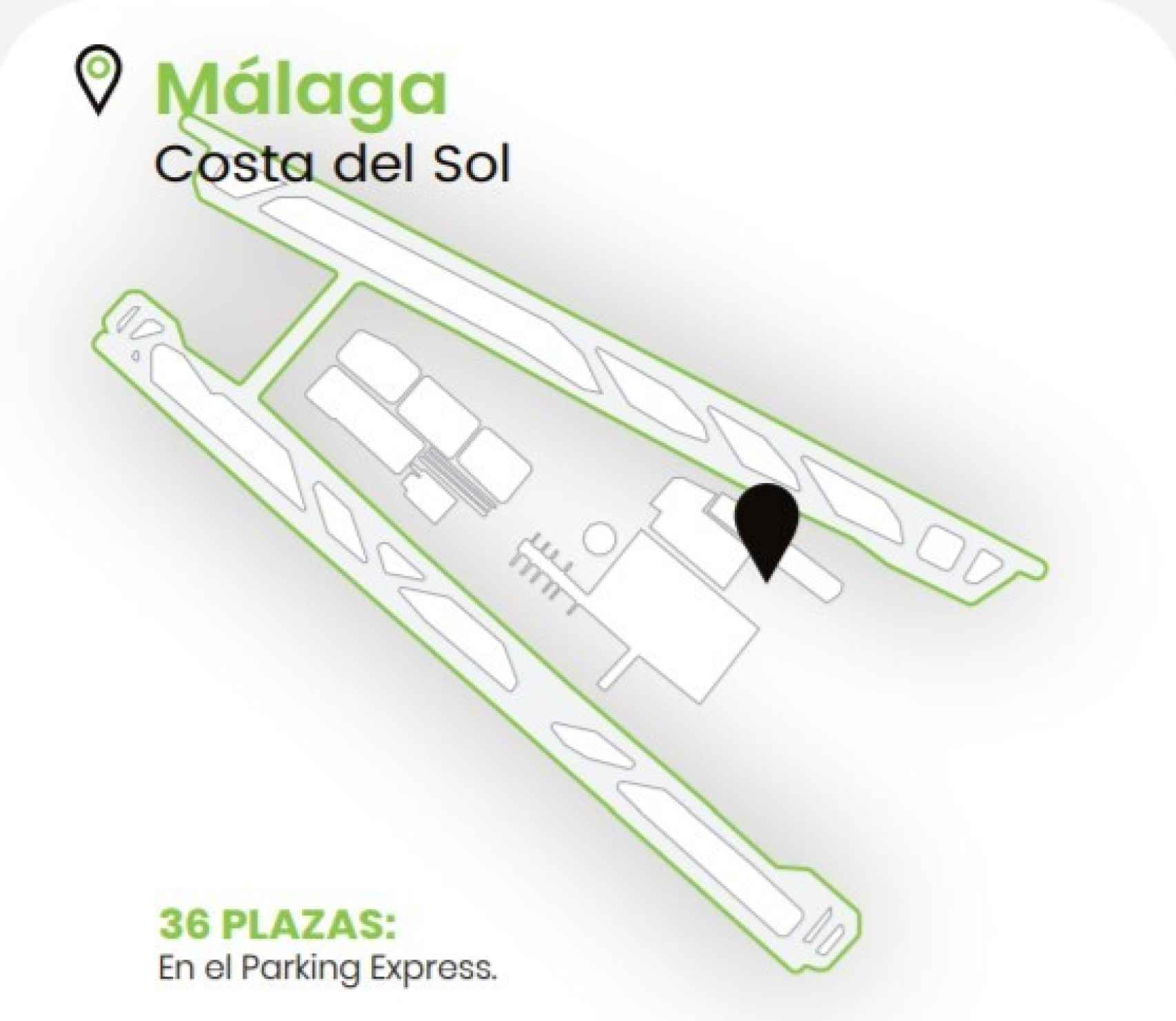 Punto del aeropuerto de Málaga donde estará localizado el aparcamiento de Uber.