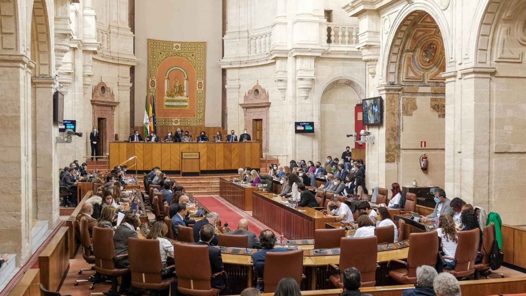 El Parlamento andaluz durante la votación de la ley.