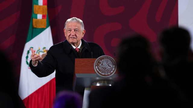 El presidente de México Andrés Manuel López Obrador durante su rueda de prensa matutina.