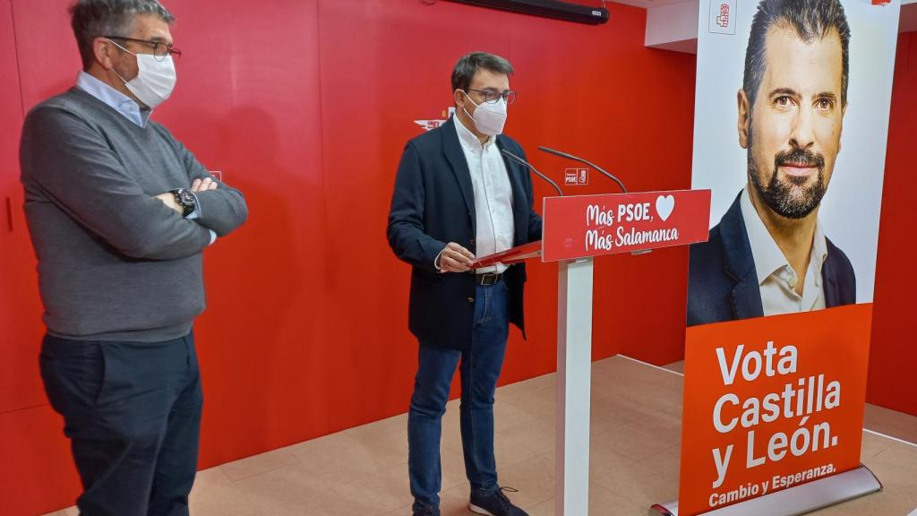 Patxi López, junto a Fernando Pablos, de campaña electoral en Salamanca