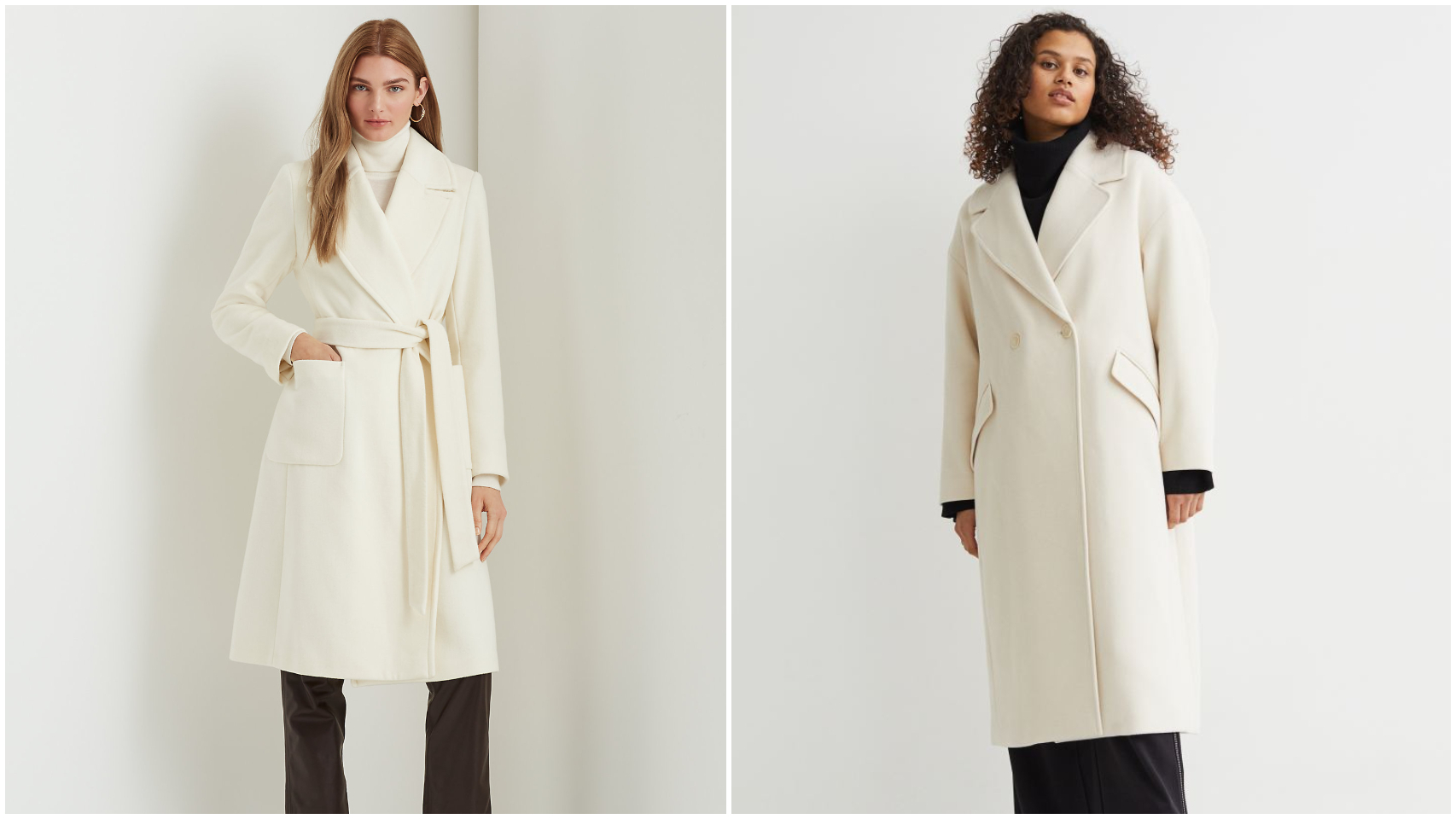 A la izquierda, un abrigo de Ralph Lauren, y a la derecha, uno de H&M.
