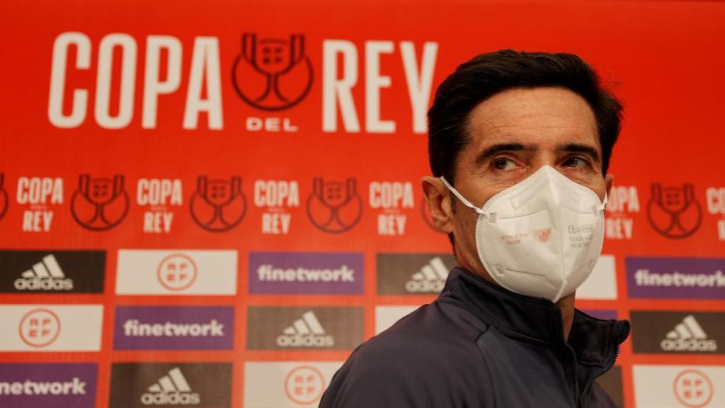 Marcelino García Toral, en rueda de prensa de la Copa del Rey