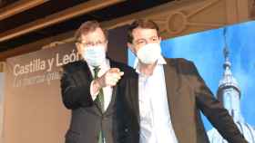 Mariano Rajoy y Fernández Mañueco en el mitin de León