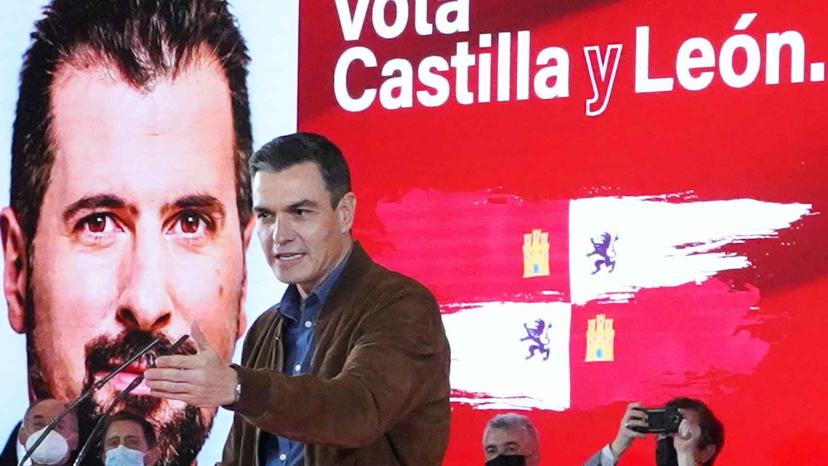 Pedro Sánchez durante el mitin de campaña celebrado en Burgos/Ical