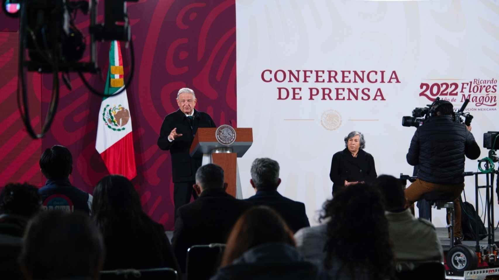 El presidente de México, Andrés Manuel López Obrador, durante su rueda de prensa de este jueves.