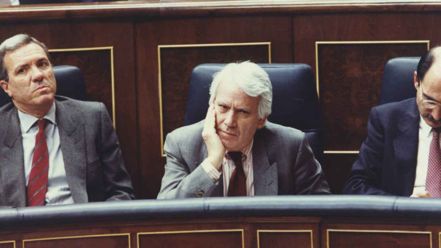 Jorge Semprún, pariente de Joaquín Romero, en el Congreso de los Diputados.