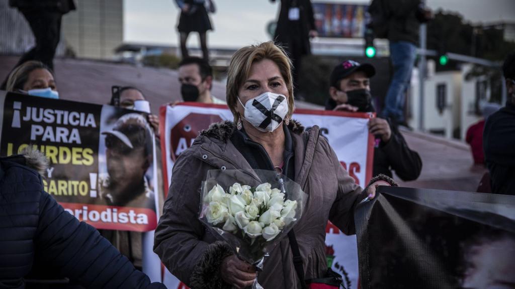 Marcha por la muerte de la periodista Lourdes Maldonado
