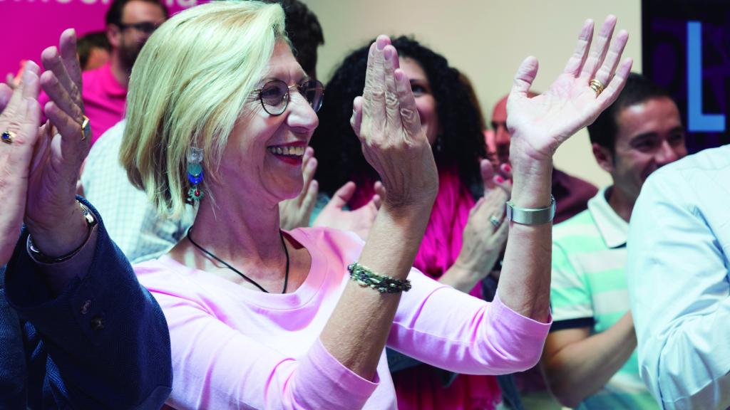 Rosa Díez en el Acto central de campaña en Madrid, en 2015. Foto: David Moreno Gonzalo