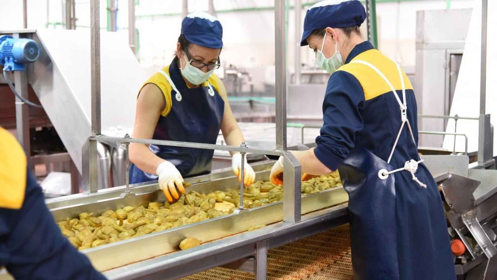 Imagen de mujeres trabajadoras en una fábrica de alimentación