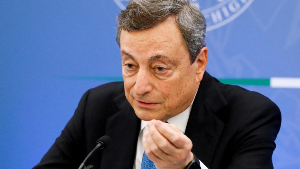 El primer ministro italiano, Mario Draghi, durante una rueda de prensa.