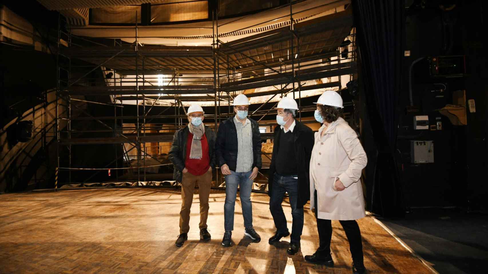 Visita del alcalde de Pontevedra a las obras del Teatro Principal.