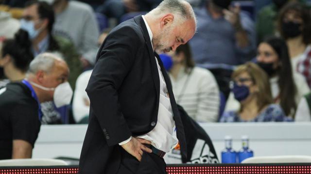 Pablo Laso durante un partido del Real Madrid