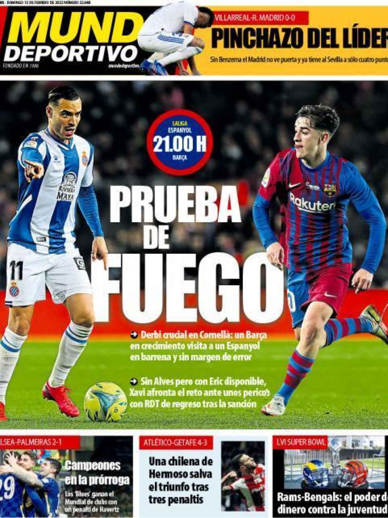La portada del diario Mundo Deportivo (13/02/2022)