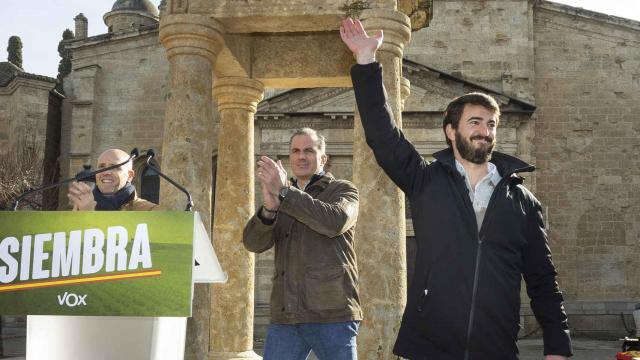 García-Gallardo en un mitin electoral en Ciudad Rodrigo.