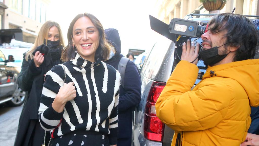 Tamara Falcó llegando al desfile de Carolina Herrera en Nueva York.