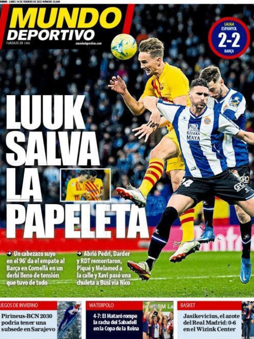 La portada del diario Mundo Deportivo (14/02/2022)