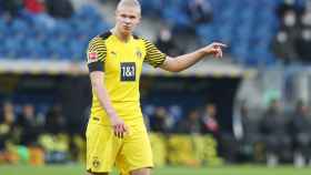 Erling Haaland durante un partido con el Borussia Dortmund