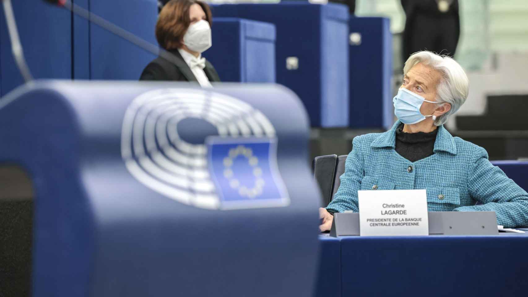 La presidenta del BCE, Christine Lagarde, durante una comparecencia en la Eurocámara.