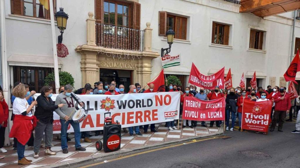 Imagen de una de las últimas manifestaciones de los trabajadores del Tivoli.