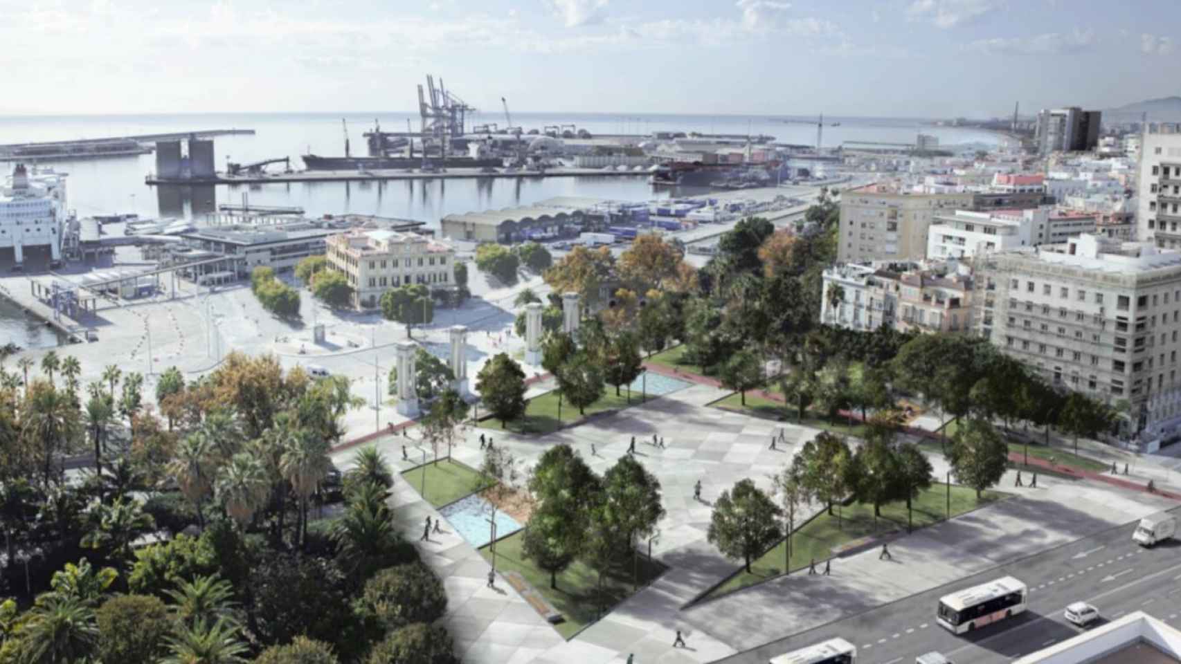Infografía de la posible transformación de la Plaza de la Marina.