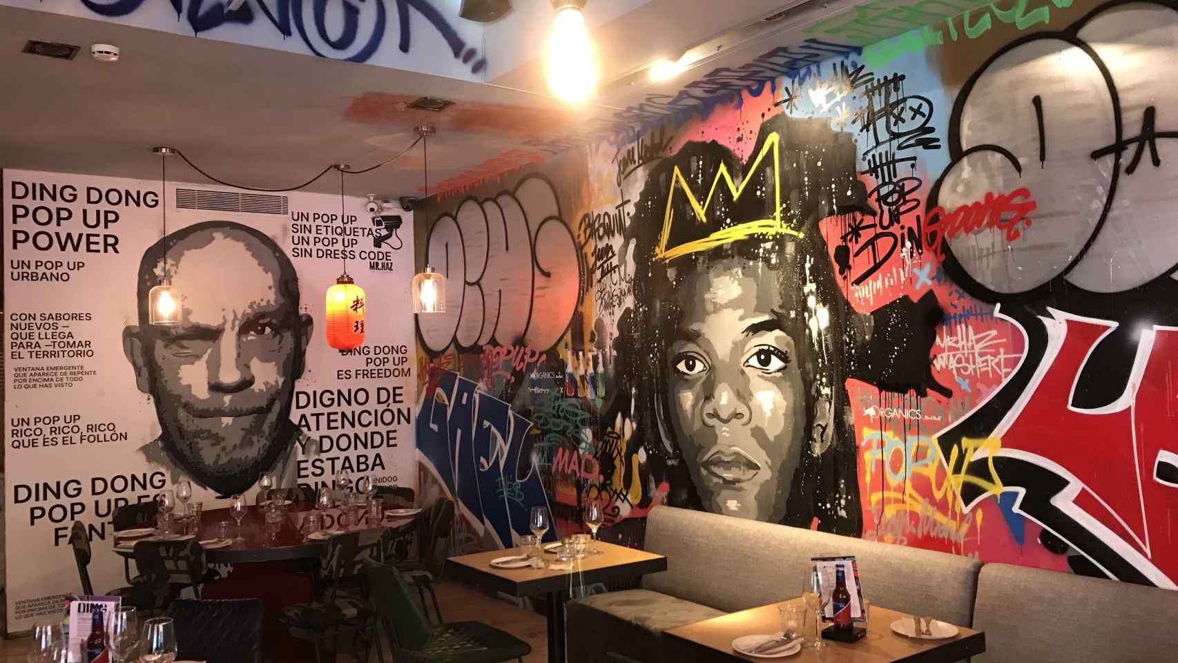 Una foto del restaurante donde está el grafiti de Ayuso.