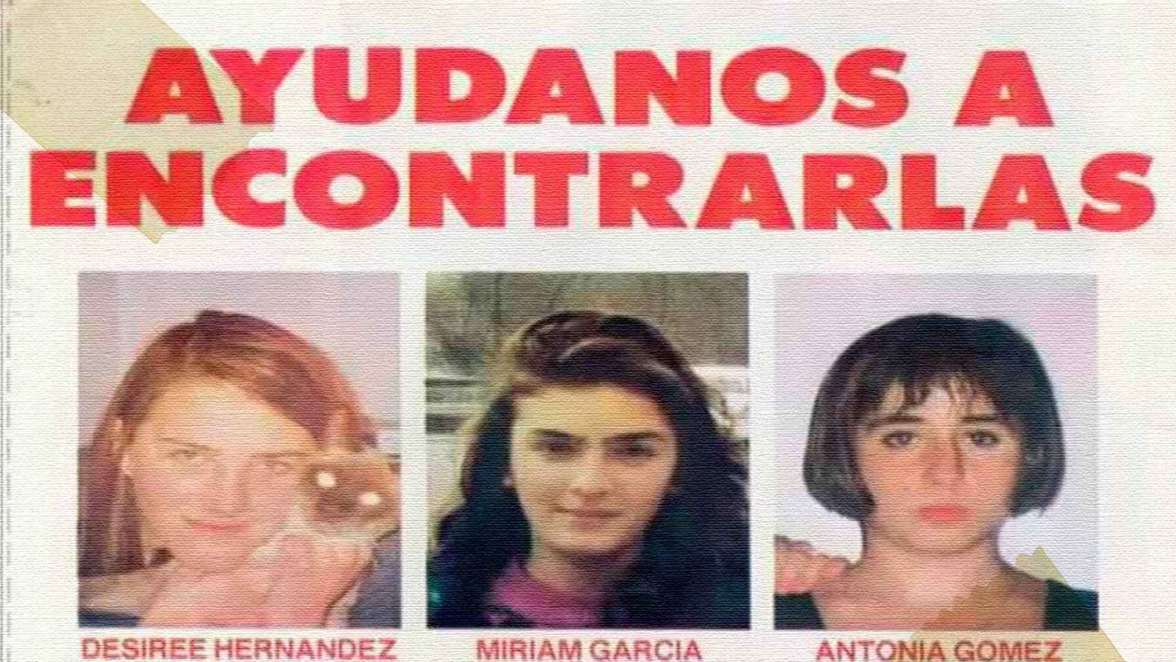 Fotos de las tres chicas asesinadas en Alcasser, un caso muy mediatizado.