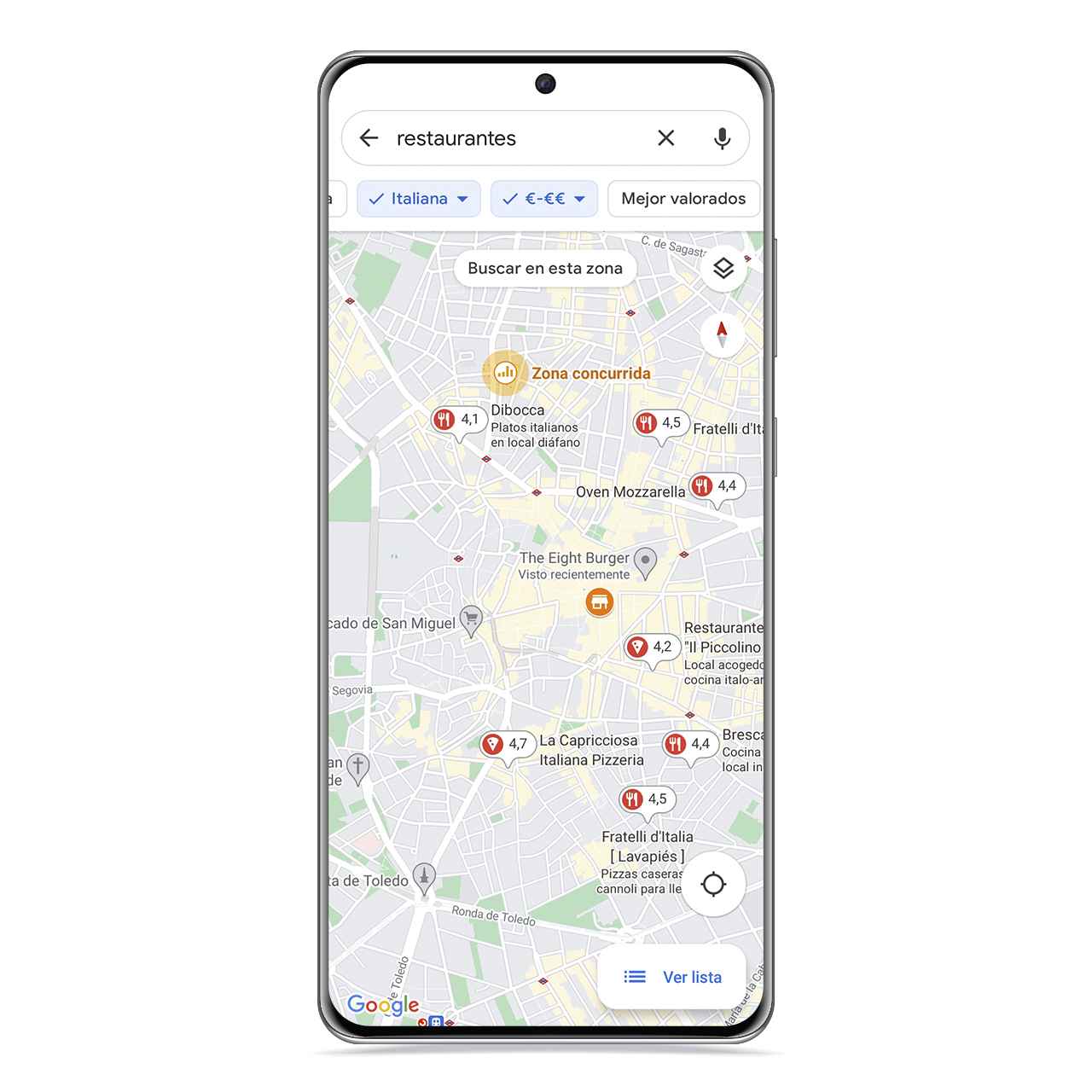 Restaurantes en Google Maps