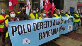 Protesta de pensionistas y jubilados en Vigo.