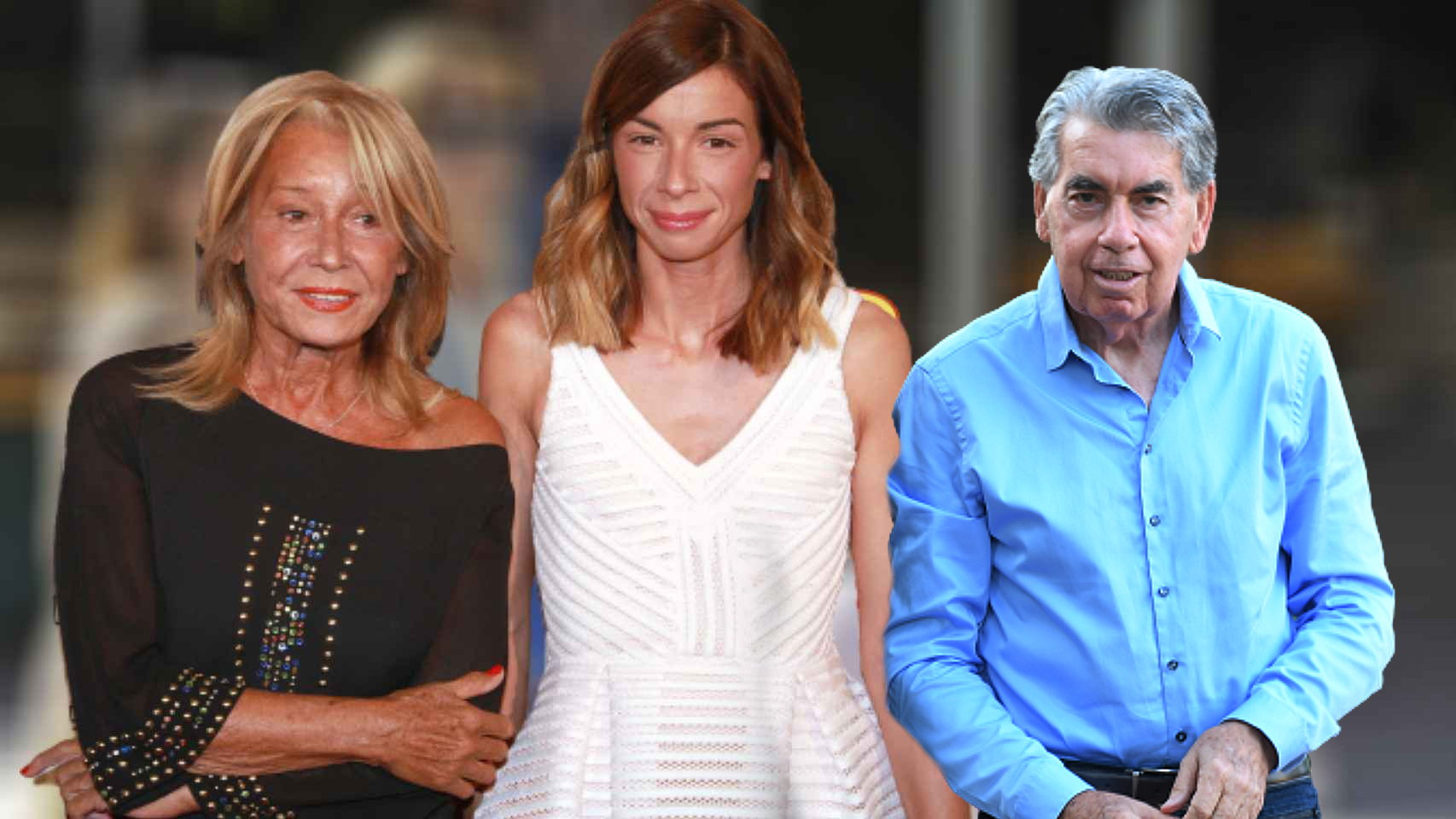 Mila Ximénez y Manolo Santana junto a su hija, Alba.