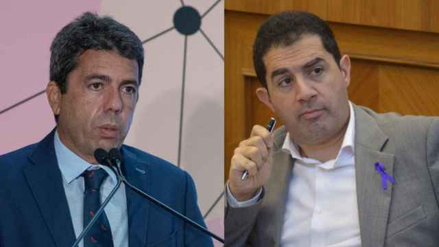 Carlos Mazón (PP) y Toni Francés (PSPV-PSOE), líderes de gobierno y oposición en la Diputación de Alicante.