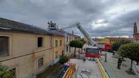 Actuación de los bomberos de Valladolid en un incendio en Segovia