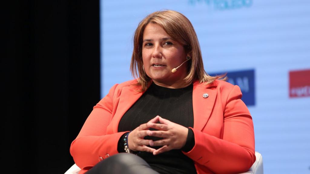 Imagen de Tita García interviniendo en el Foro Económico Español organizado por El Español, Invertia y El Digital CLM este lunes