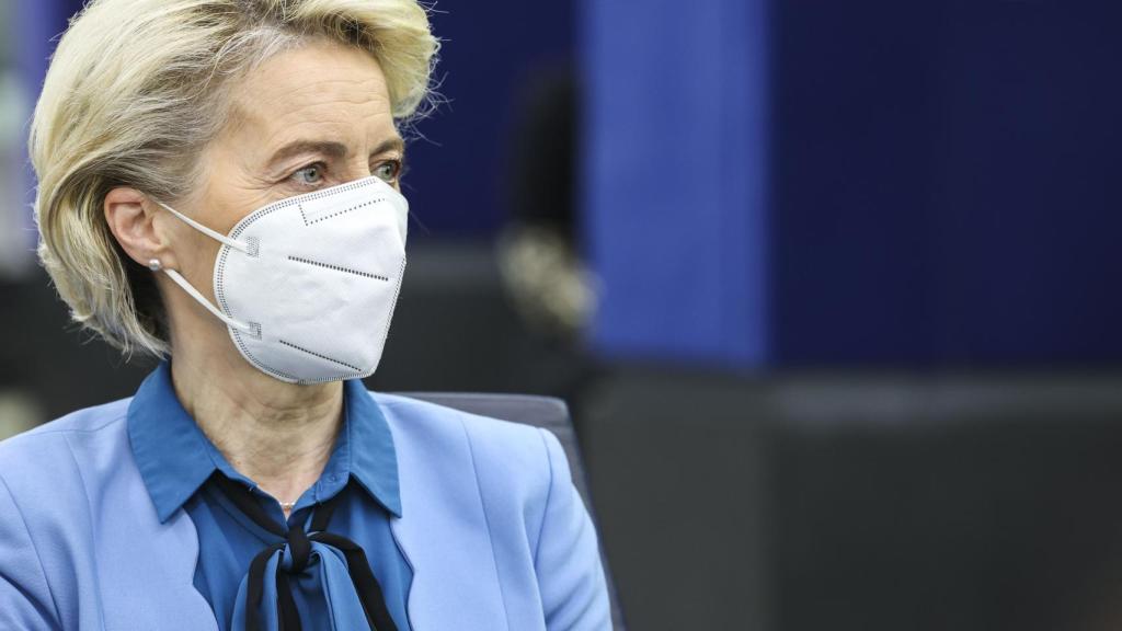 La presidenta de la Comisión, Ursula von der Leyen, durante el debate de este miércoles en la Eurocámara