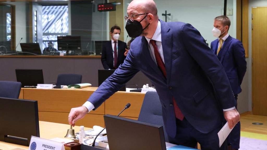 El presidente del Consejo Europeo, Charles Michel, durante la cumbre de este jueves