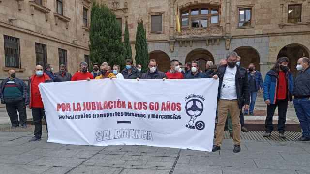 Concentración en Salamanca de los trabajadores del transporte