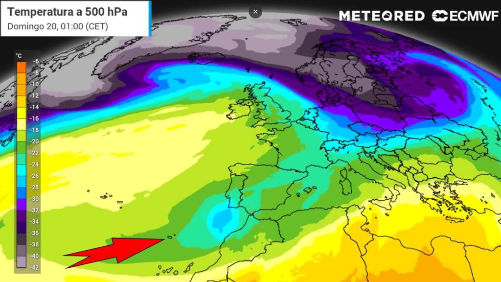 Movimiento de las masas de aire en la última semana de febrero. Meteored.