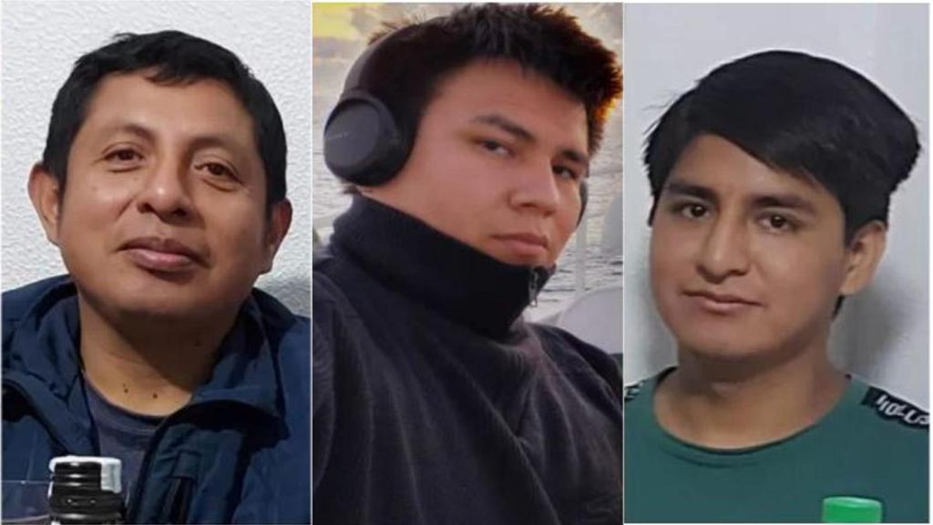 Daniel More, Diego Andrés More y Edwin Córdoba, tres de los 21 tripulantes muertos.