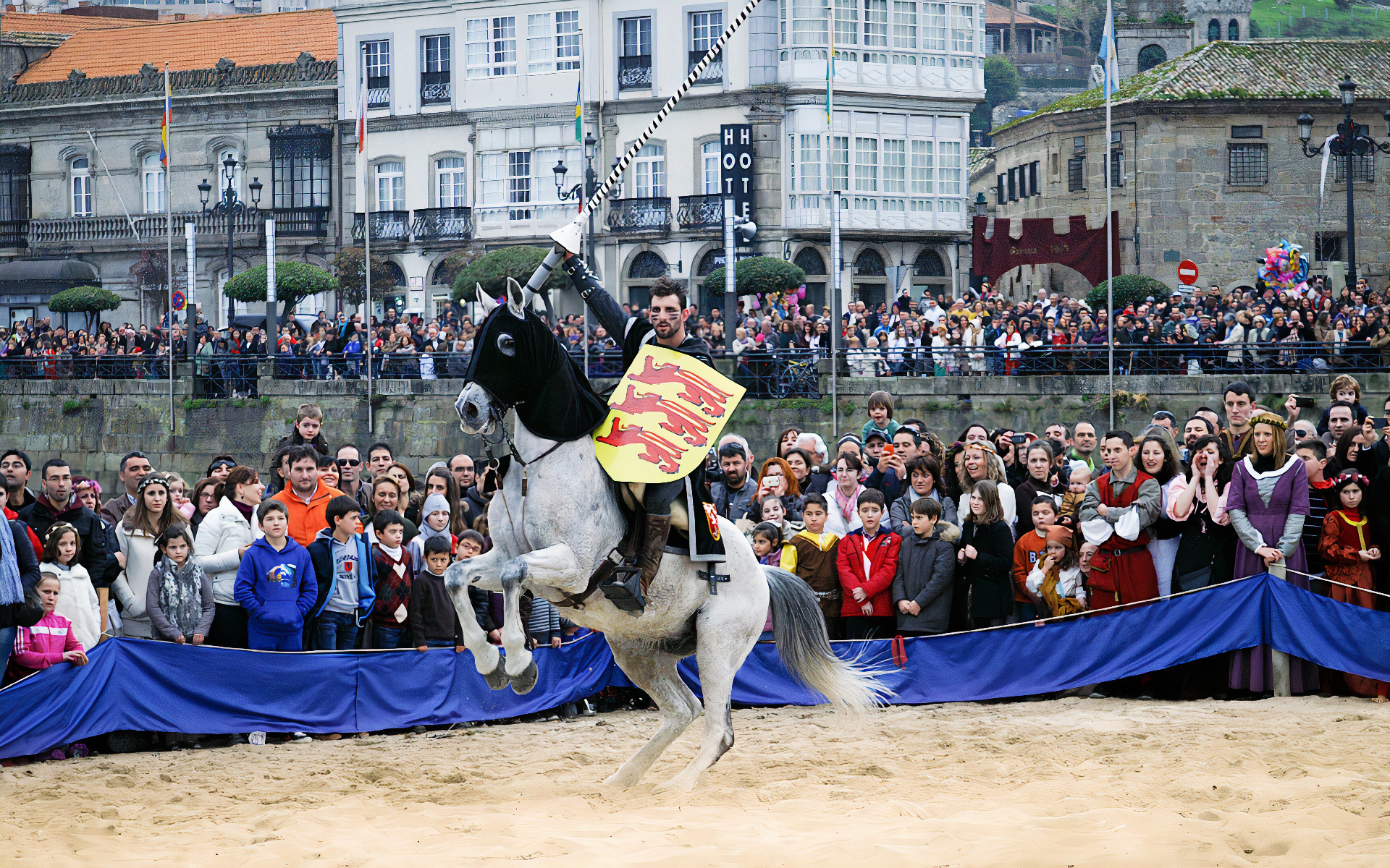 Espectáculo de Hípica Celta en una edición anterior de la Arribada. Foto: Turismo Rías Baixas