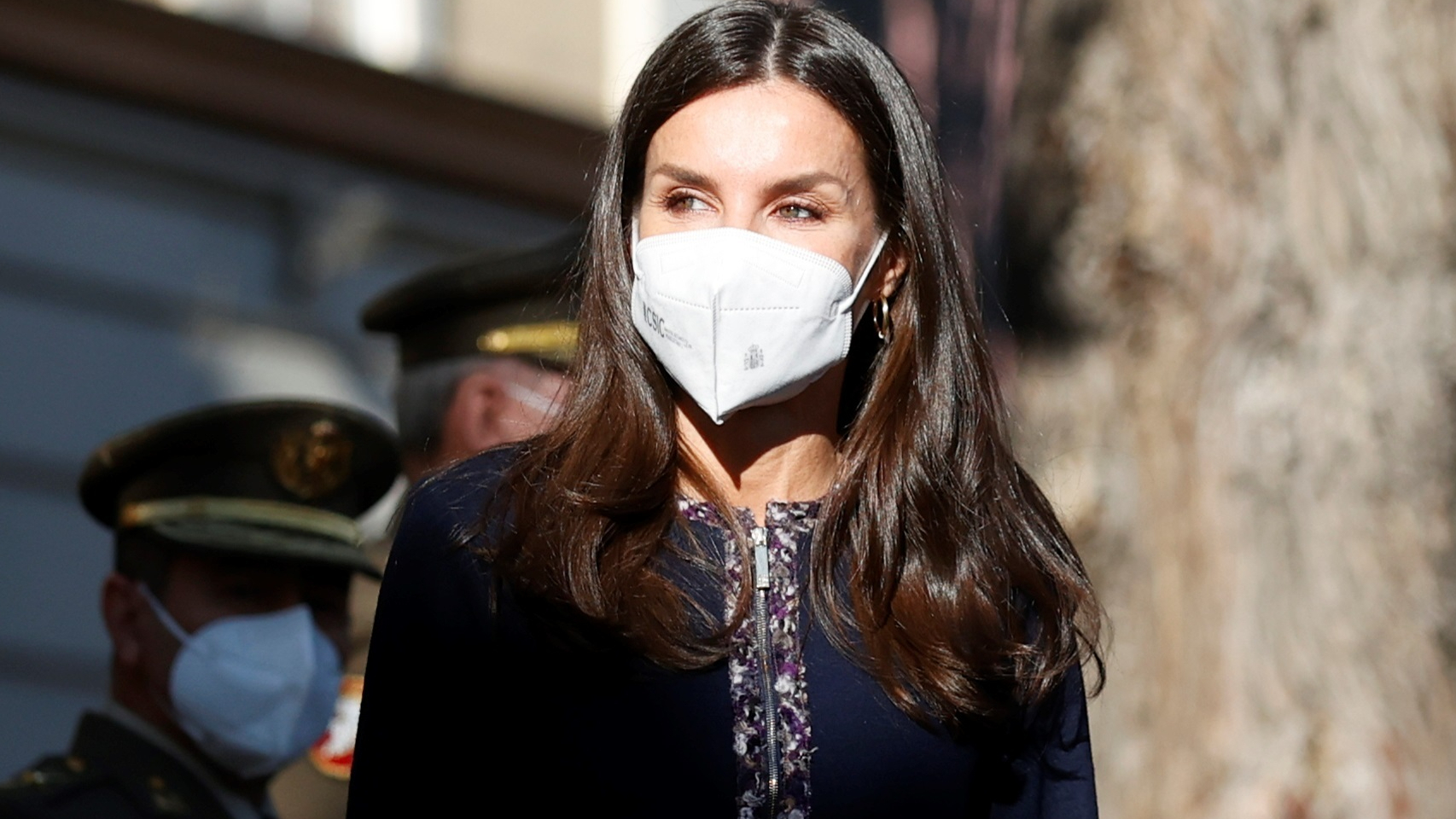 La reina Letizia, este viernes 18 de febrero en Residencia Logística Militar San Fernando, Madrid.