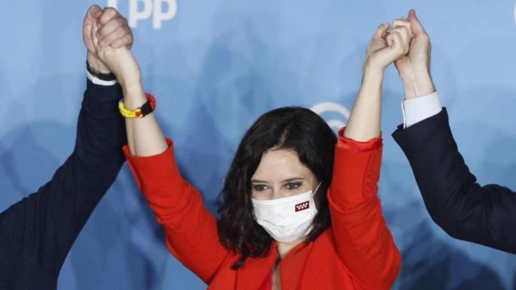 Ayuso tras ganar las últimas elecciones en Madrid.