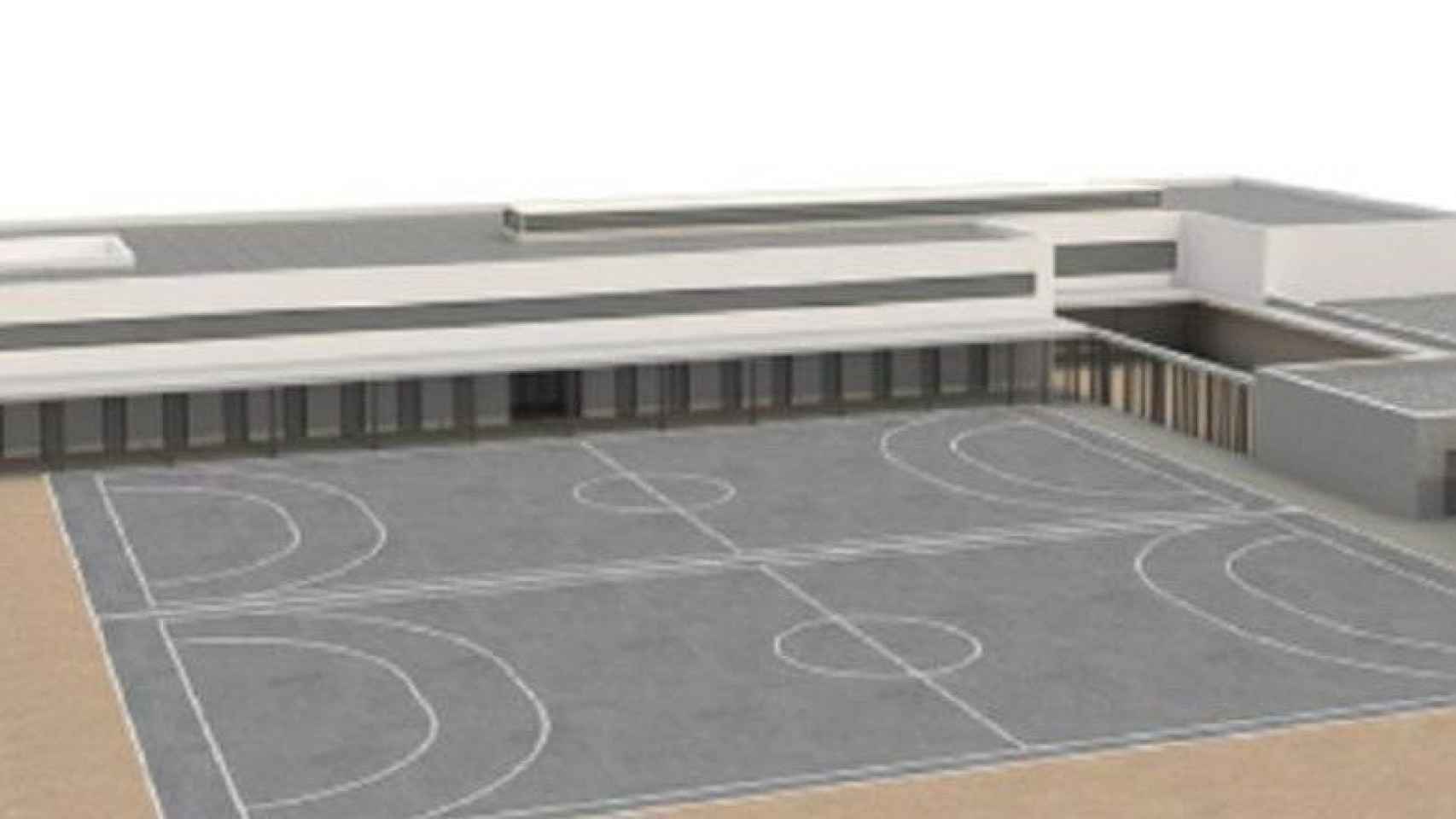 El proyecto del nuevo colegio contempla que dos pistas deportivas ocupen prácticamente todo el patio.