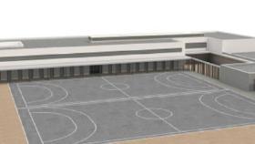 El proyecto del nuevo colegio contempla que dos pistas deportivas ocupen prácticamente todo el patio.