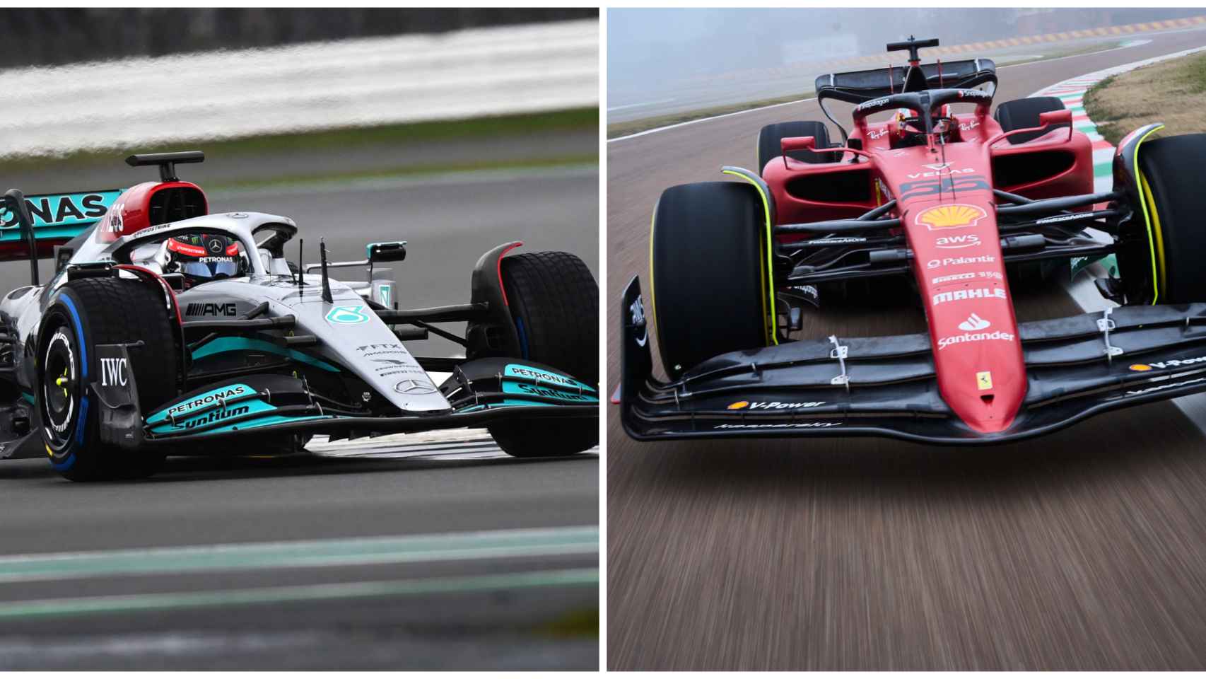 Mercedes y Ferrari ya prueban sus nuevos coches para 2022