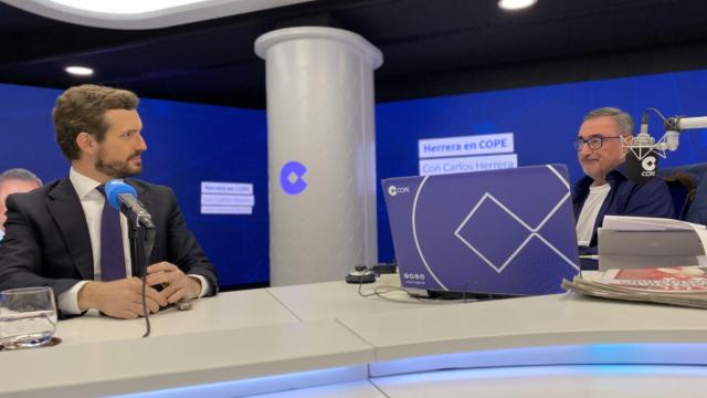 Pablo Casado, presidente del PP, entrevistado por Carlos Herrera en COPE.
