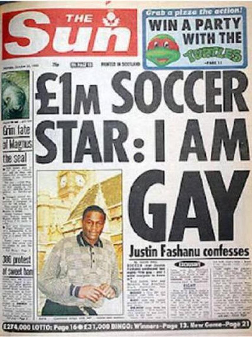 Portada de The Sun con Justin Fashanu