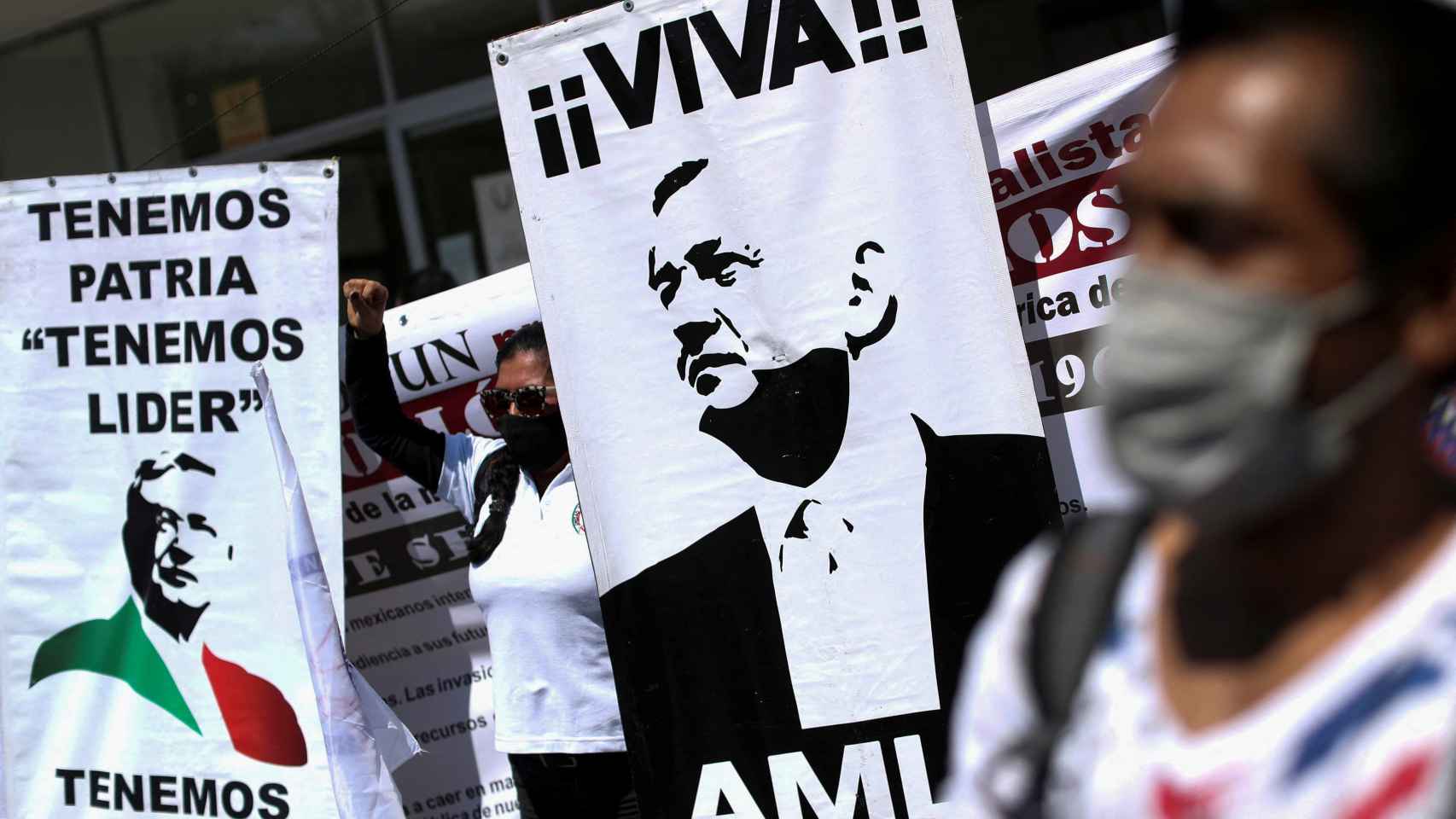 Manifestación en apoyo a López Obrador este pasado jueves en Ciudad de México.